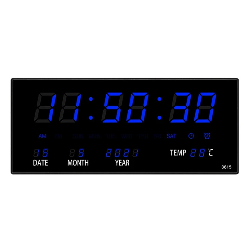 LED Вечен Календар Електронни Часовници Дигитални Стенни Часовници Будилник Почасова Камбанен звън на Температурата Настолни Часовници Домашен Офис 5