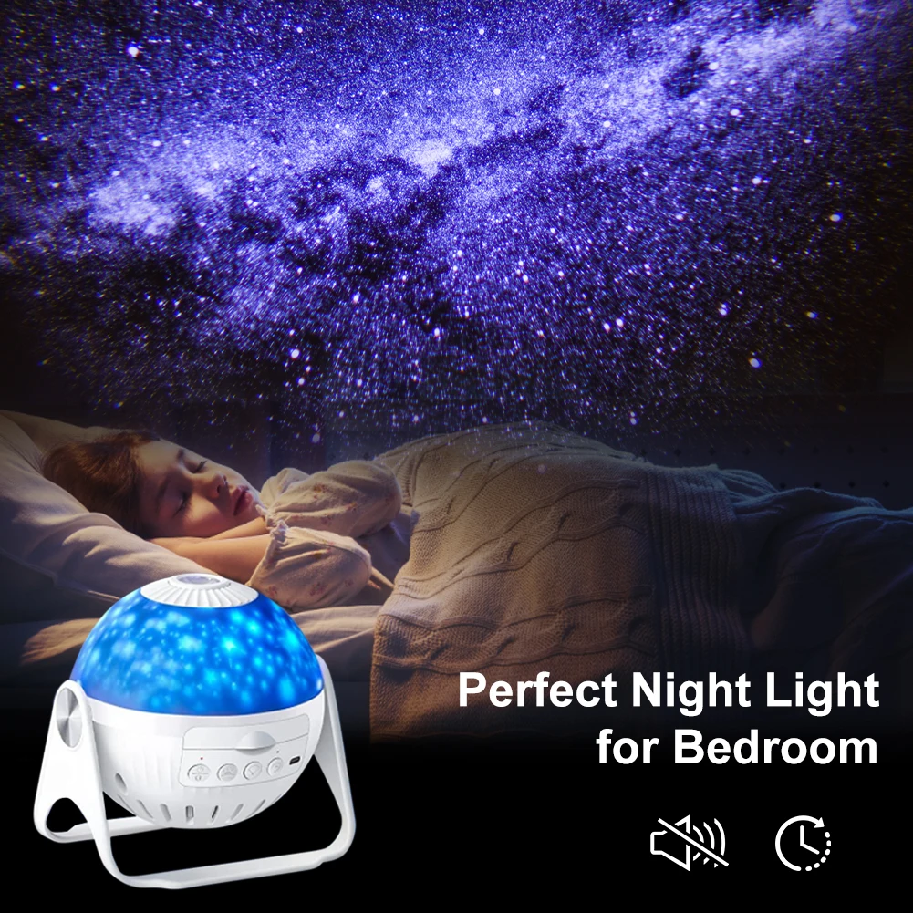 LED Проектор Небето Galaxy Захранва от USB, лека нощ, Цветна Мъгливо Проекторная Лампа с Таймер, Уютна Спалня, Декор за Детска Стая 3
