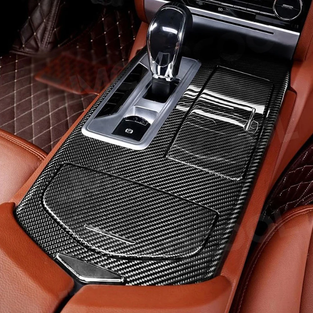LHD Автомобил Истинска Суха Конзола От карбон Централна скоростния Панел Капак Завърши Декоративна Стикер За Maserati Ghibli 2014-2021 5