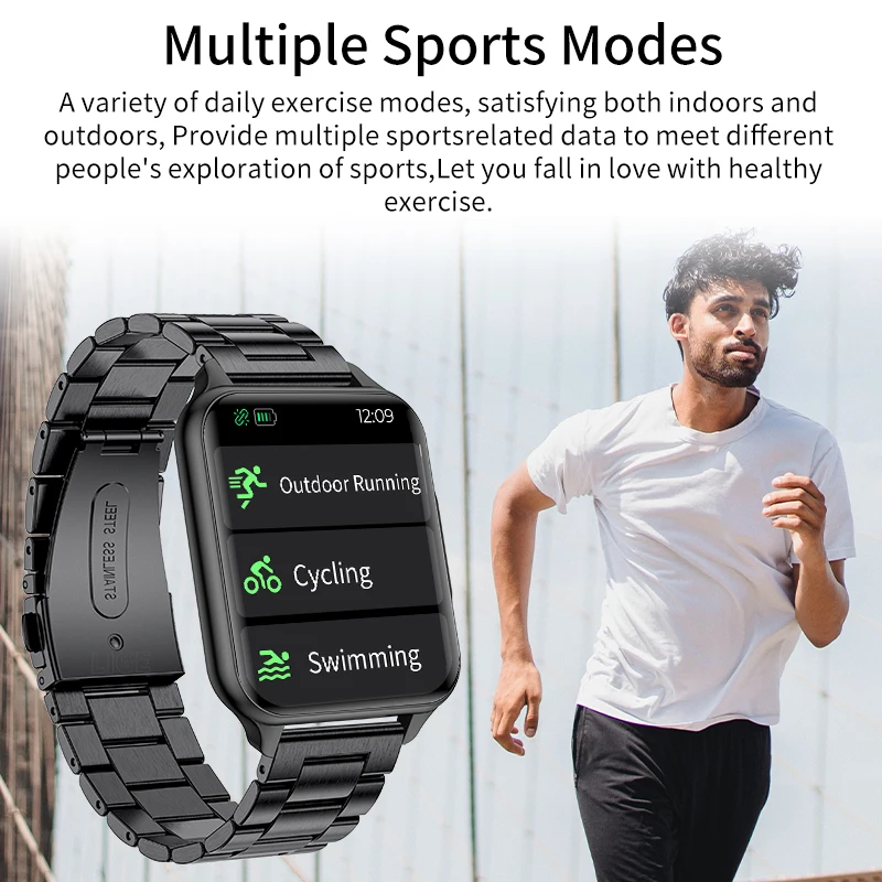 Lige Smartwatch 2022 Часовници За Мъже Смарт Часовници Температурата На Тялото Фенерче Напомняне За Извикване На Потребителски Тапети Спортни Фитнес Часовник 3
