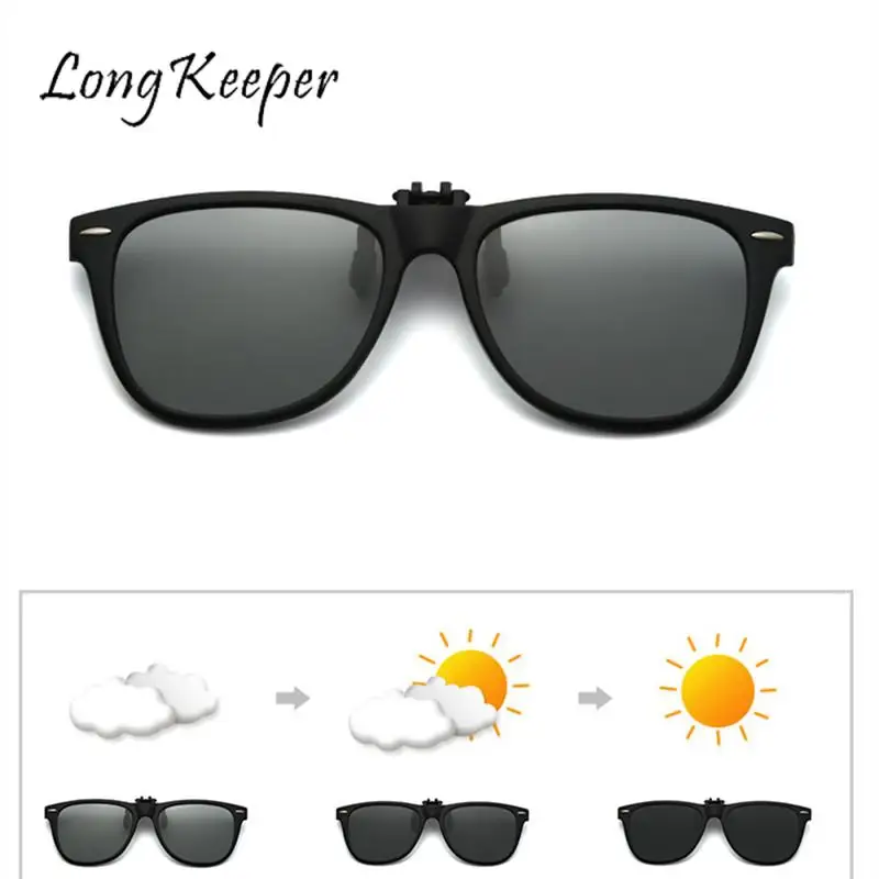 LongKeeper Флип Клип На Слънчеви Очила За Мъже Шофиране UV Поляризирани Сини Лещи Риболов Фотохромичните Необичайни Дизайнерски Очила Стръмни 0
