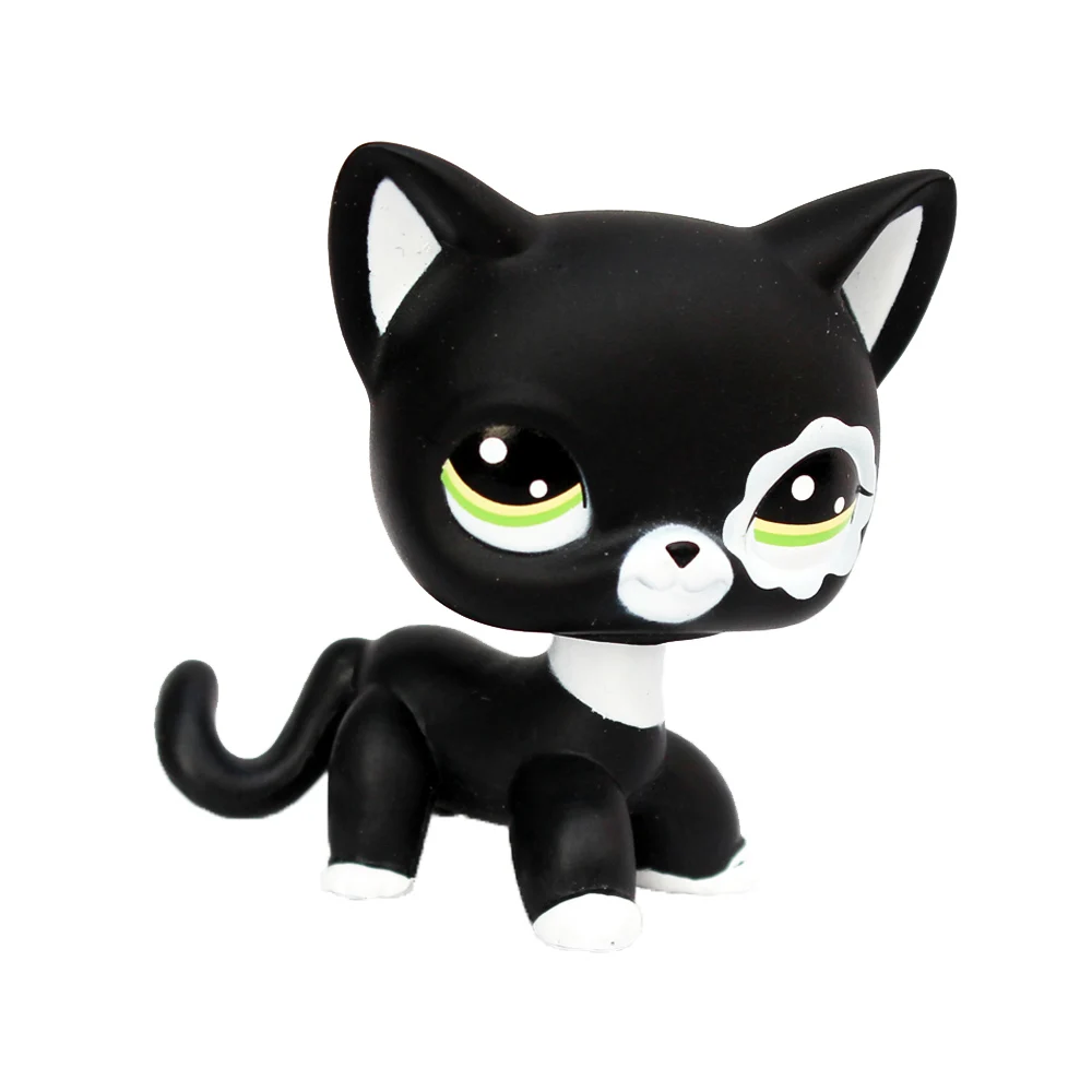 LPS КОТКА рядко Малък магазин за домашни любимци, играчки с bobble главата на застояла оригиналната късокосместа котка #2249 черна европейската коте