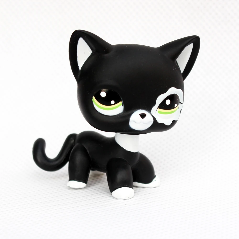 LPS КОТКА рядко Малък магазин за домашни любимци, играчки с bobble главата на застояла оригиналната късокосместа котка #2249 черна европейската коте 2