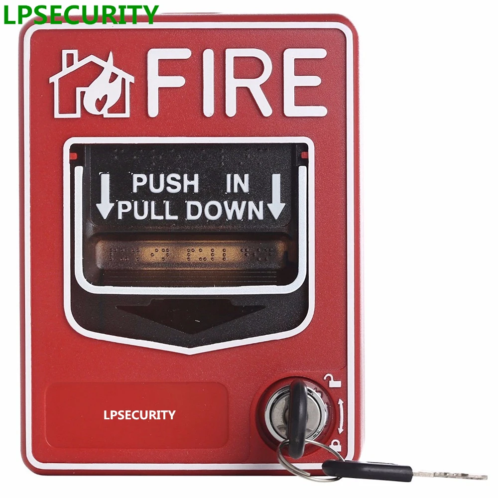 LPSECURITY 9-28 vdc пожароизвестяване Обичайната Ръчно Точка за Повикване, бутон за станция Пожарна бутон Прибиращ се аларма