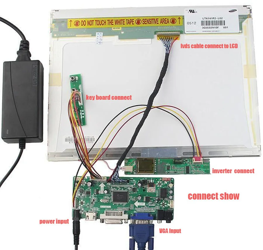 M. NT68676 HDMI-съвместим DVI VGA LCD контролер Комплект платка LP171WP4 (TL) (P1)/ (TL) (P2)/TL02/TLB4/TLR1/TLR2/TL01 панел 1440X900 4