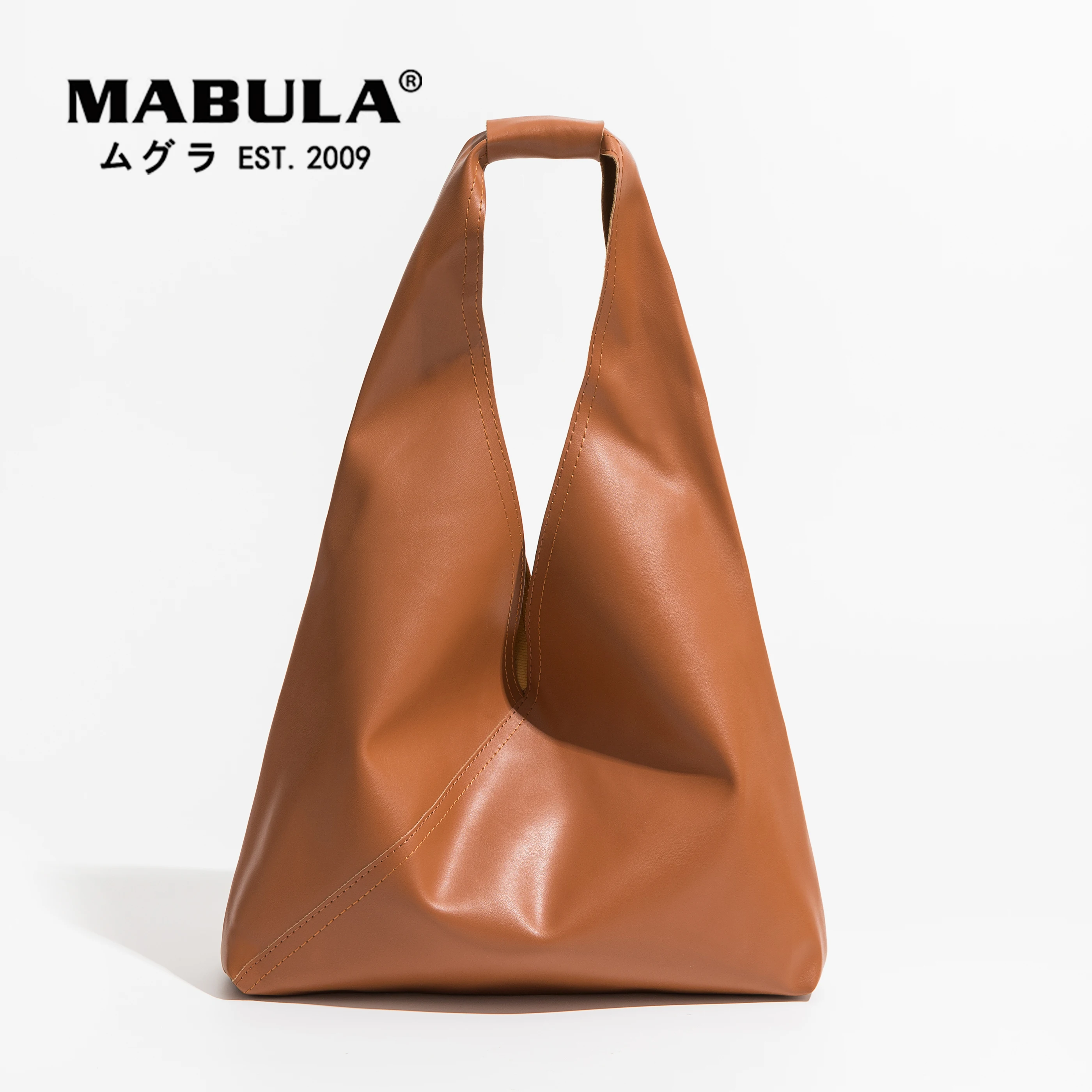 MABULA Trigle Shape Чанта на Рамото за Жени в Японски Стил От Изкуствена Кожа, Чанта-Скитник, Лесен Чантата с Горната Дръжка, Лесен Стилен