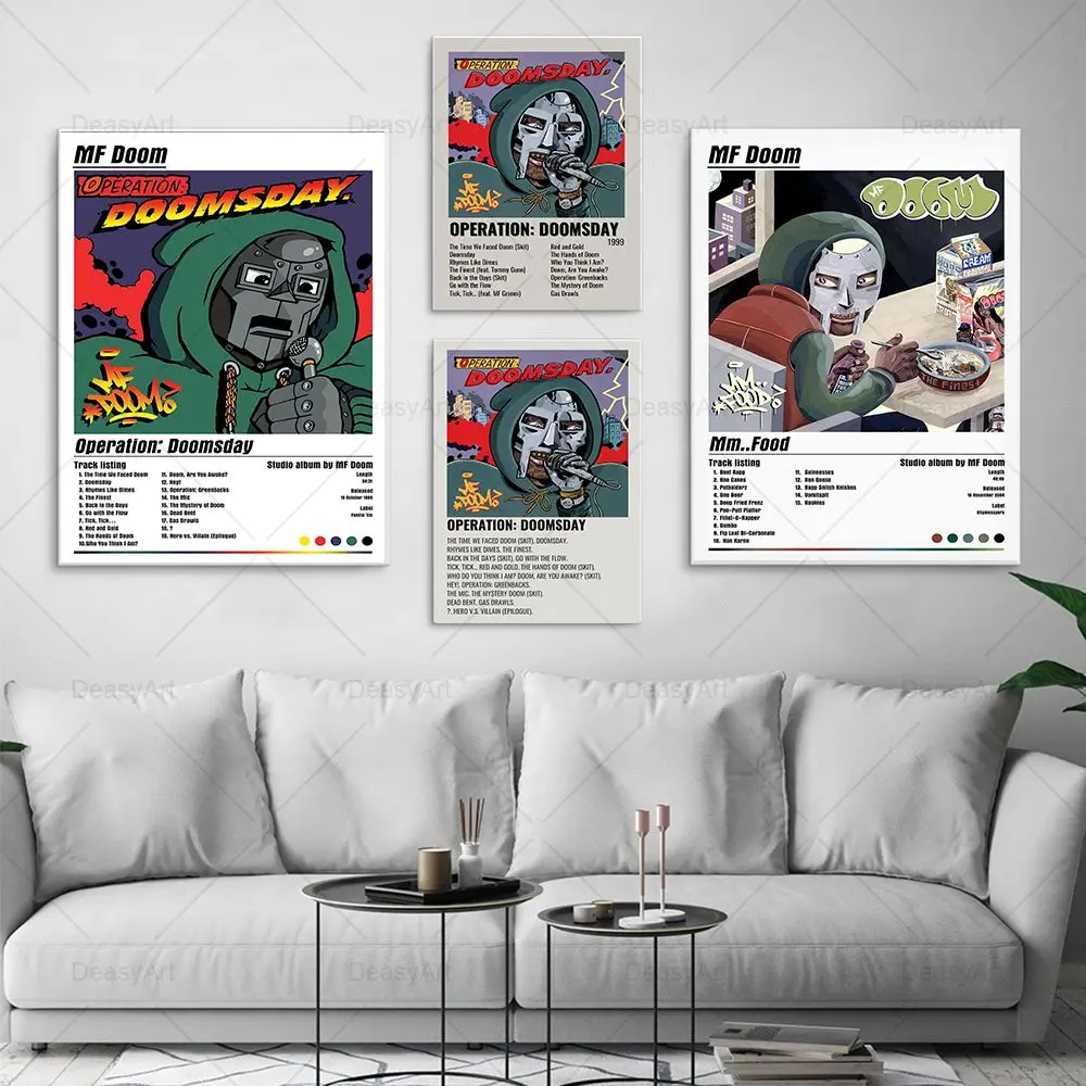 Madvillain MF Doom Плакат на Хип-Хоп Рап Музика Корица на Албум на Звездата на Стенно Изкуство Платно за рисуване на Картина За Хола Декорация на Дома 1