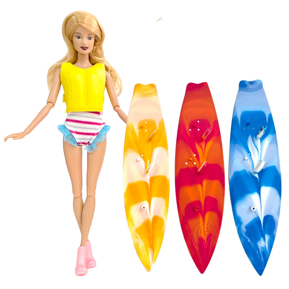 NK 2 бр./компл. = 1 бр. дъска за сърф + 1 чифт обувки Стръмни обувки Летни, Плажни, Спортни Играчки За кукли Барби Забавни аксесоари Цвят случаен