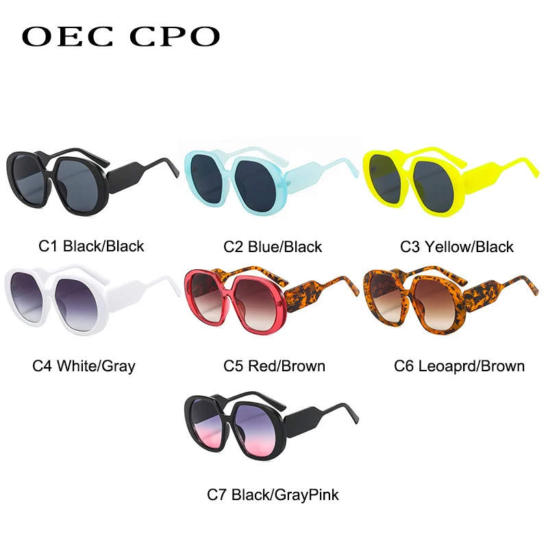 OEC CPO Модни Квадратни Слънчеви Очила Дамски Маркови Дизайнерски Големи Слънчеви Очила Дамски Реколта Дамски слънчеви Очила В Стил Пънк Нюанси UV400 5