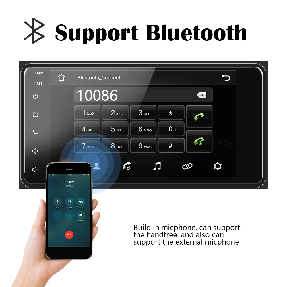 Podofo 2Din Android 10,0 Авто Радио Авто Видео Мултимедиен Плейър GPS Навигация CarPlay 2Din Стерео За Toyota Corolla Авторадио 2