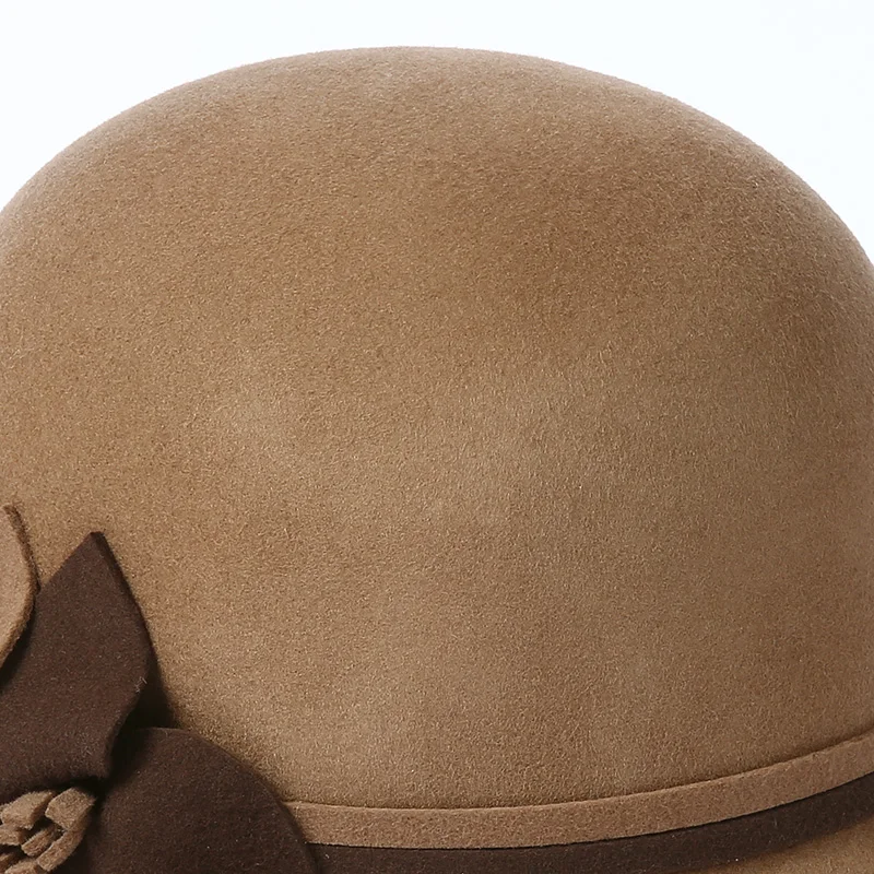 [PTAH] Лидер на продажбите, Ежедневни Фетровая шапка, Широкополые шапки-куполи, Висококачествена Вълнена Гъвкава Дамски шапка-Клоше, Зима-Есен, 100% Вълнена Шапка 4