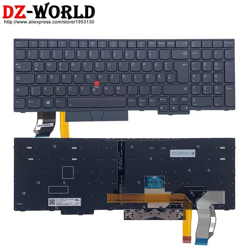 Qwertz DE Немска Клавиатура с подсветка за Lenovo Thinkpad T15 P15S Gen1 Gen2 5N20V78119 5N20V78918 5N20V78010 5N21B08425 5N21B08462 2