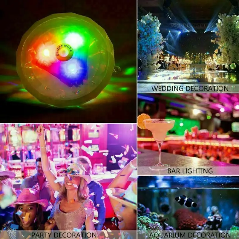 RGB Плаващ Подводен Лампа Потопяема LED Лампа за Дискотеки, Партита, Светлинен Шоу, Басейн, джакузи, Спа-Лампа, Лампа За Детската Баня 3