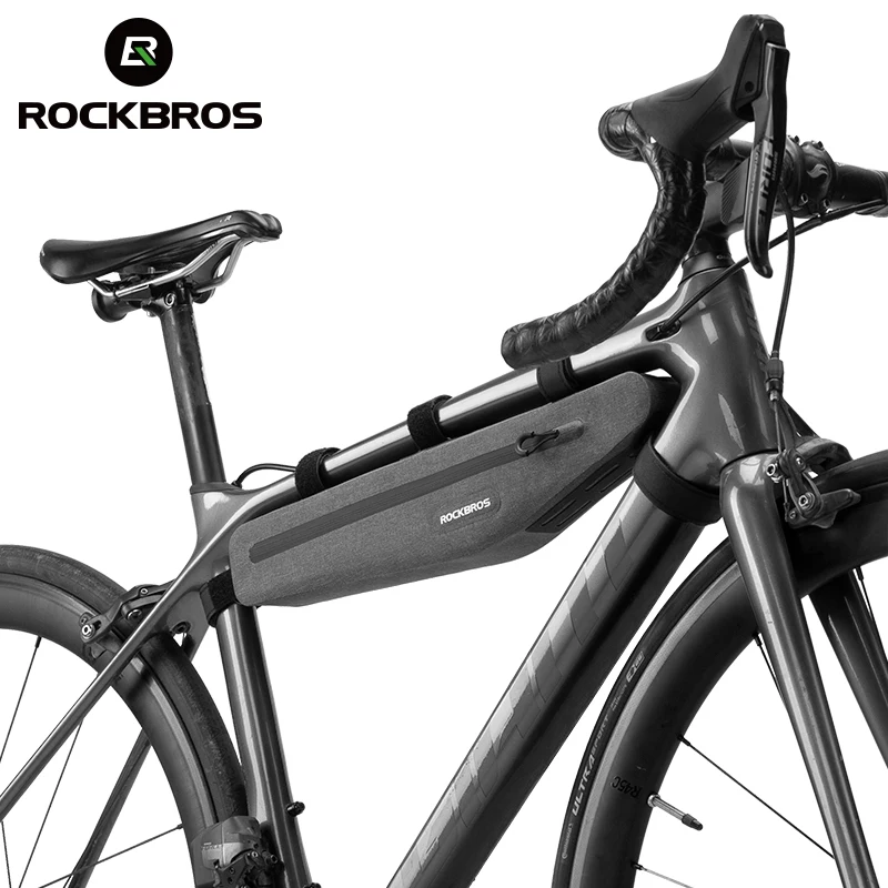 ROCKBROS 1.5 L Пълна Водоустойчива Велосипедна Чанта на Предната Тръба Триъгълен по-дълги Двойна Светкавица Устойчиво на надраскване Велосипедна Чанта Аксесоари За Велосипеди 0
