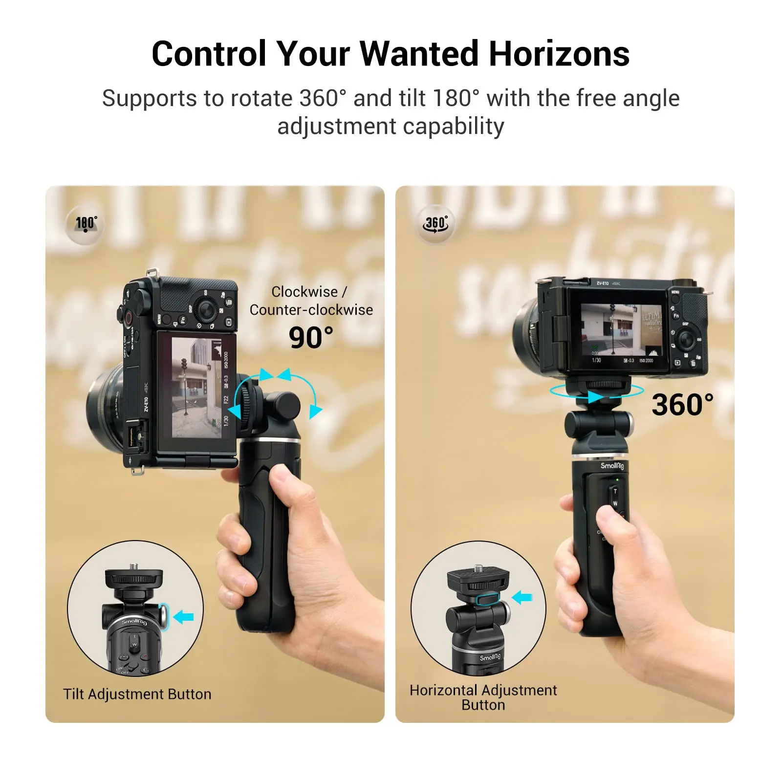 SmallRig Сгъваем Дистанционно Безжична Камера За Заснемане на Видео Статив Селфи-Стик за Sony Canon Фото/Видео/YouTube Zoom 2