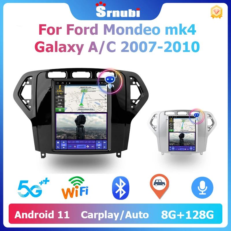 Srnubi Android 11,0 радиото в автомобила на Ford Mondeo mk4 Galaxy A/C 2007-2010 Мултимедия Видео 2Din 4G WIFI Carplay 9,7 
