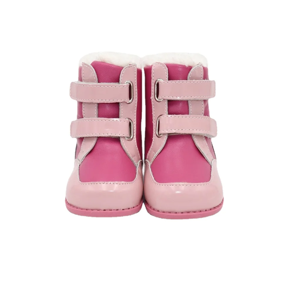 Tipsietoes 2023 Нова Зимни Детски Обувки на Бос крак Кожени Обувки Martin Детски Зимни Обувки За Момичета И Момчета Гумени Модерни Розови Маратонки
