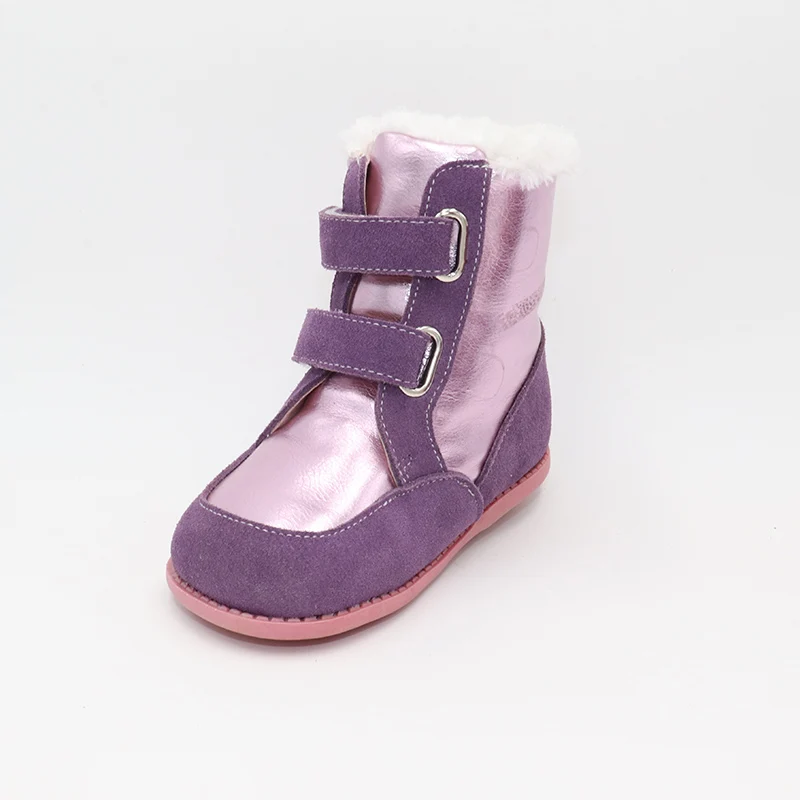 Tipsietoes 2023 Нова Зимни Детски Обувки на Бос крак Кожени Обувки Martin Детски Зимни Обувки За Момичета И Момчета Гумени Модерни Розови Маратонки 3