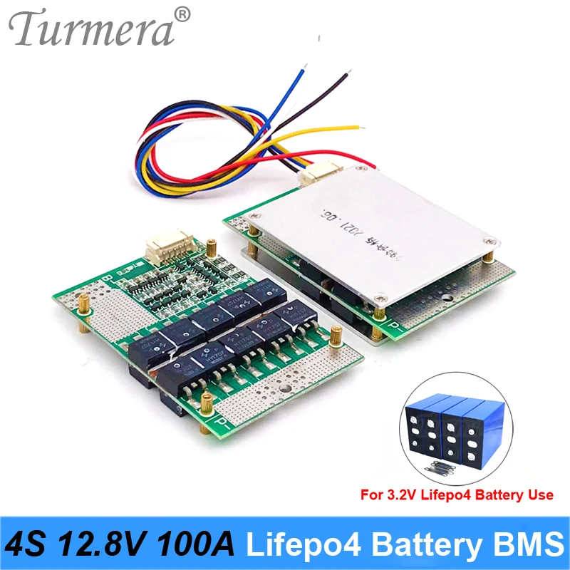 Turmera 4S 12,8 В 100A Баланс Lifepo4 Батерии BMS Баланс Защитена Такса за 3.2 В 100Ah 200Ah 280Ah 310Ah Lifepo4 Батерии Използване 0