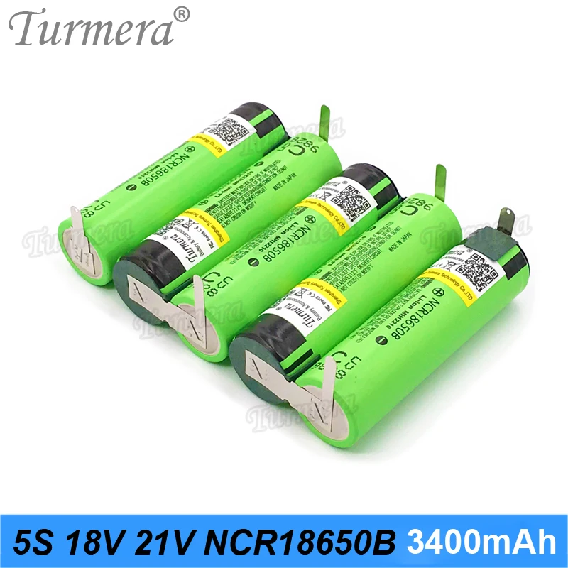 Turmera 5s 18650 батерия 3400 mah 6800 mah 18 В 21 В отделението Блок за отвертка батерия заваряване, запояване ленти конфигуриране на батерията 0