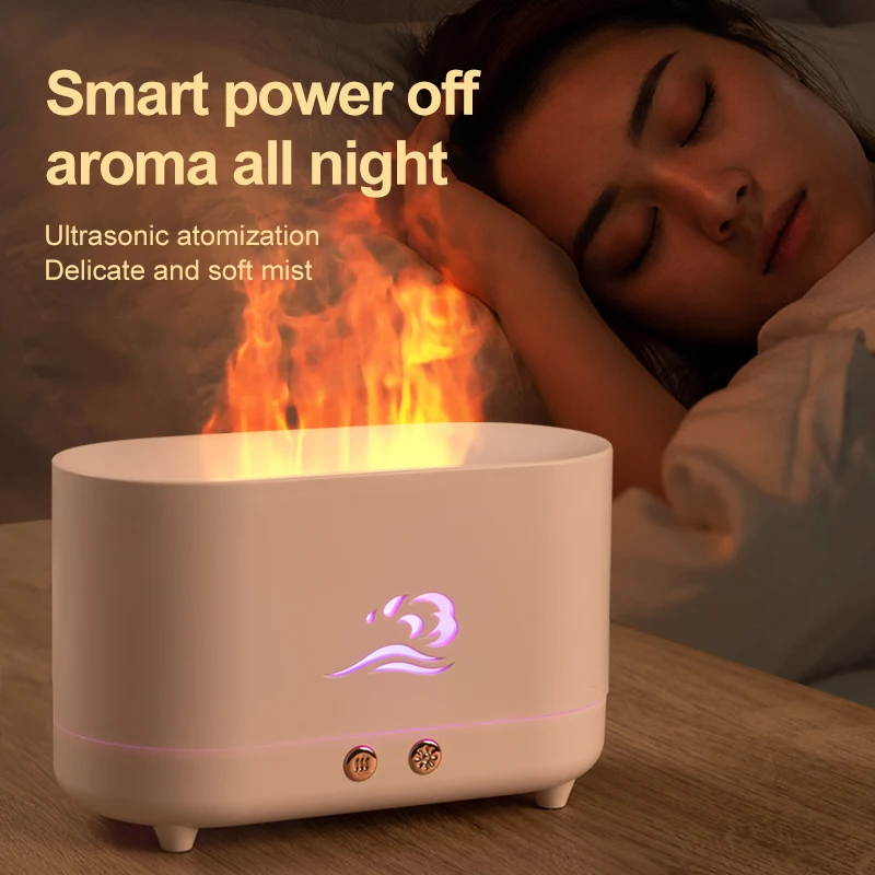 USB Пламък Овлажнител на Въздуха лека нощ LED Моделиране на Пламъка Настолна Лампа Въздуха Етерично Масло Дифузор Дома Спалня Ароматерапия Украса 4