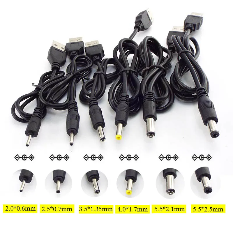 USB Съединители за постоянен работен ток 2.0 0.6 2.5 3.5 1.35 4.0 1.7 5.5 2.1 5.5 2.5 мм Plug захранване Конектор тип A удлинительный кабел конектор кабели 2