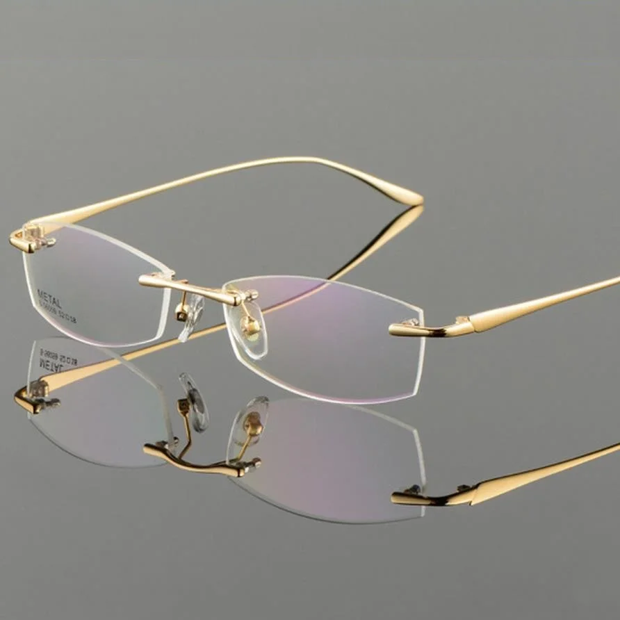 Vazrobe Златни Очила За Четене Без Рамки Мъжки Анти-Синя Светлина 0 +100 125 150 200 250 Мъжки Слънчеви Очила В Рамки Очила Свръхлеки
