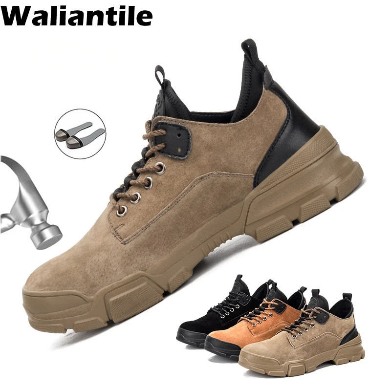Waliantile Защитни Обувки Мъжки Заваръчен Защита на Строителни Работни Обувки за Защита От удари, Убождания, Обувки Със Стоманени Пръсти Мъжки Обувки