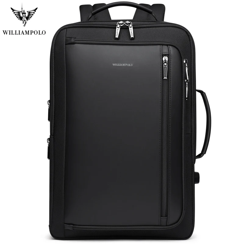 WILLIAMPOLO мъжки Луксозен раница Водоустойчив Многофункционален туристически Бизнес противоугонный раница USB Зареждане Пътна чанта за лаптоп