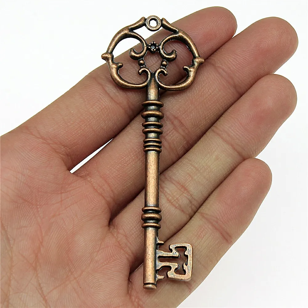 WYSIWYG 2 елемента 82x31 3 мм Цвят Античен Сребърен Цвят Античен Бронз, покрит С Декоративен Ключ Висулка Голям Ключ Окачване Голям Ключ Шарм 3