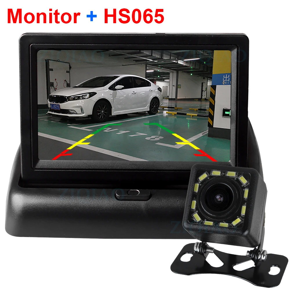 ZIQIAO 4,3-Инчов LCD Екран Авто Монитор Комплект Камера за Паркиране на Система за Мониторинг за Обратно виждане NTSC PAL P03 5