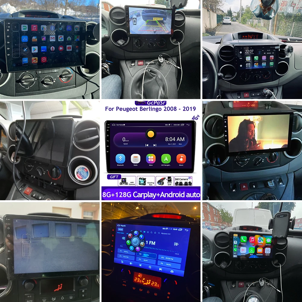Авто радио Видео Мултимедиен Плейър За Citroen Berlingo За Peugeot Partner 2008-2019 Android Автонавигация GPS Авторадио 2
