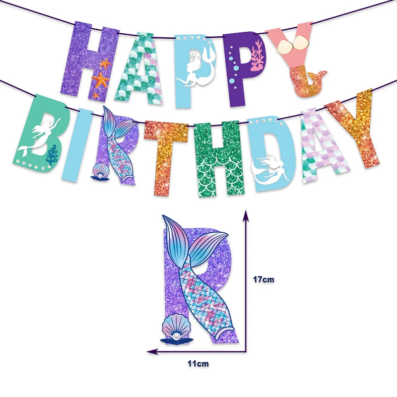 Аксесоари За Парти в чест на рождения Ден на Русалка Прибори за Еднократна употреба Опашка на Русалка Хартиена Чаша Чинии в Морето Момичета 1-ви Рожден Ден на Сувенири 5
