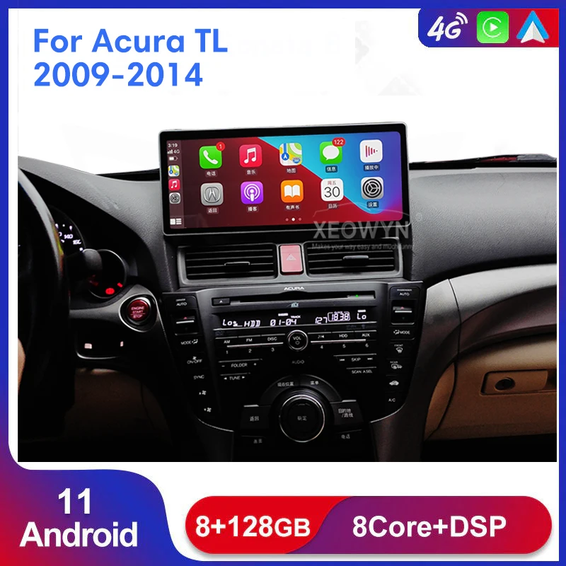 Андроид 10 За Honda Acura TL 2009 2010 2011 2012 2013 2014 128 GB Android Мултимедиен Авто Радио Аудио GPS Apple carplay