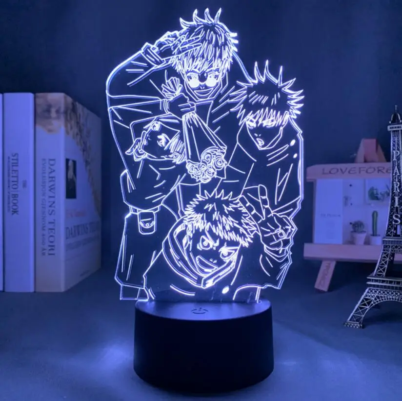 Аниме Сатору Годзе джиу-джицу Кайсен 3D Лампа Led нощна светлина Карикатура Приятелство Комикс Сензорна Лампа нощна светлина 3
