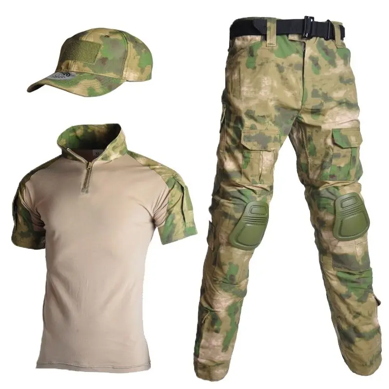 Армията зелена военна тактика войници във формата на военна облекло многокамерна камуфлаж за лов на черни дрехи през лятото 0