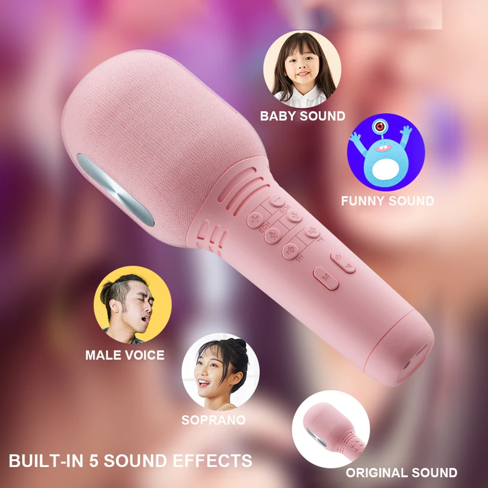 Безжичен Караоке Микрофон Bluetooth 5,0 USB Ръчно Кондензаторен Микрофон Професионален Преносим Мини Говорител Домашен KTV Плейър За Пеене 2