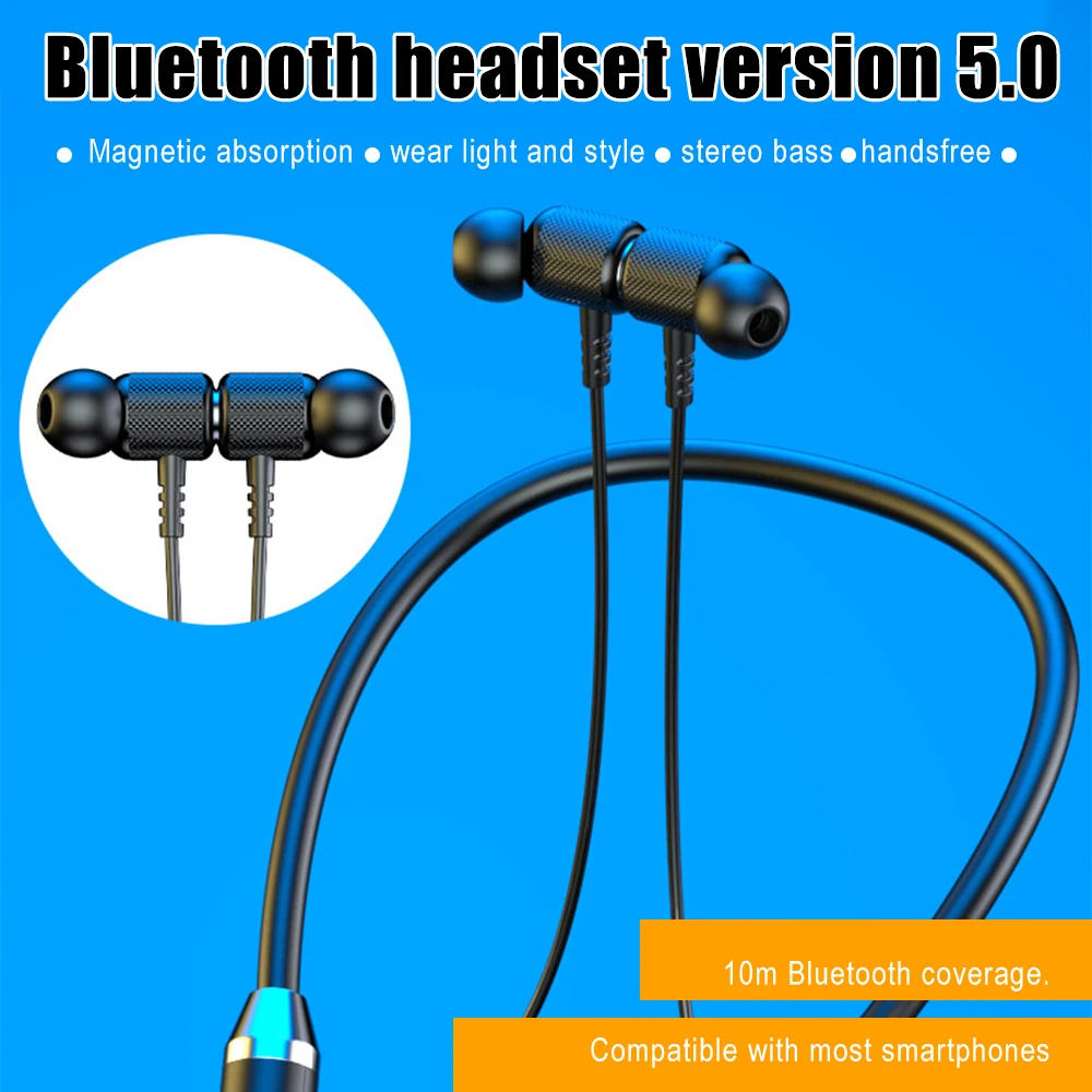 Безжични Bluetooth слушалки с Магнитен Бас на Врата, Спортни Слушалки с Микрофон, Музикален Слушалките с Шумопотискане 4