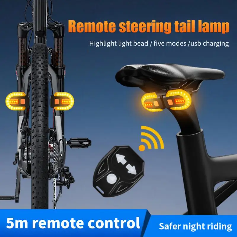 Велосипеден Задни Задни колела под Наем Сигнален Фенер LED Безжичен Изнесен Индикатор за USB Зареждане Непромокаемая Сигналната Лампа за Сигурност на Волана 0