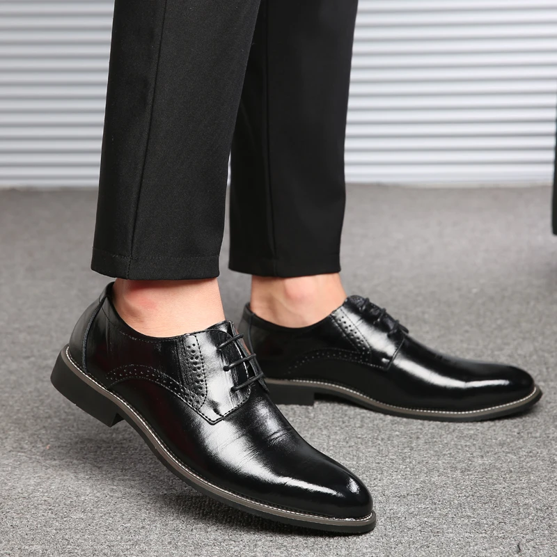 Висококачествени Ежедневни Обувки Големи Размери, Мъжки Гореща Разпродажба, Дишаща Брандираната Мъжки Ежедневни Обувки, Официалната Бизнес И Ежедневни Мъжки Обувки В Черен Цвят 5