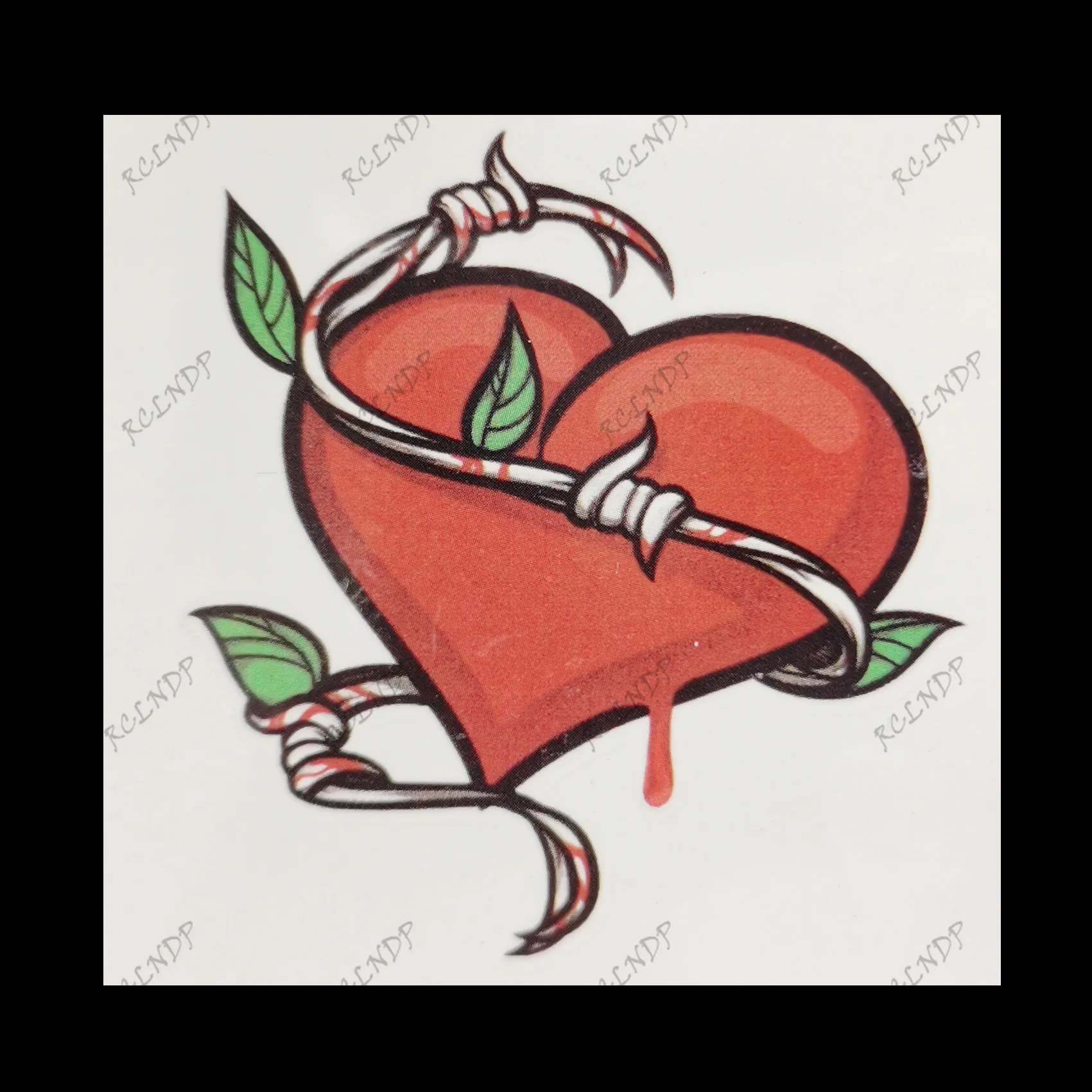 Водоустойчив Временна Татуировка Стикер на талията секси червена разбито сърце кровоточащая любов шипове флаш татуировка фалшива татуировка за жени