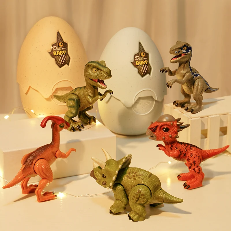 Детска инкубационная играчка-яйце на динозавър, триъгълен модел тираннозавра, определени за момчета и момичета, имитация на животни за новогодишни подаръци