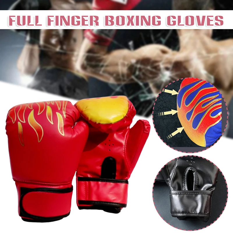 Детски Боксови Ръкавици Професионални Дишащи Ръкавици От Изкуствена Кожа С Пламък Боксови Спортни Ръкавици, Спортни Принадлежности B2Cshop
