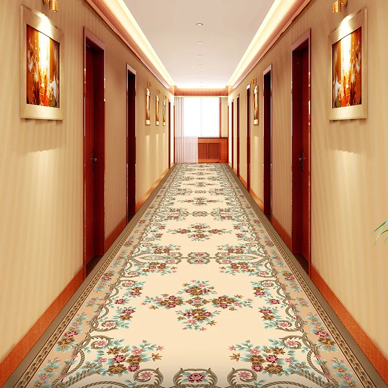 Дълъг Коридор Килим Европейската Стълбище Коридор Килим Сватбен Хотелски Килим килимът Може да се Коригира Размера на Нескользящие Постелки За пода 1