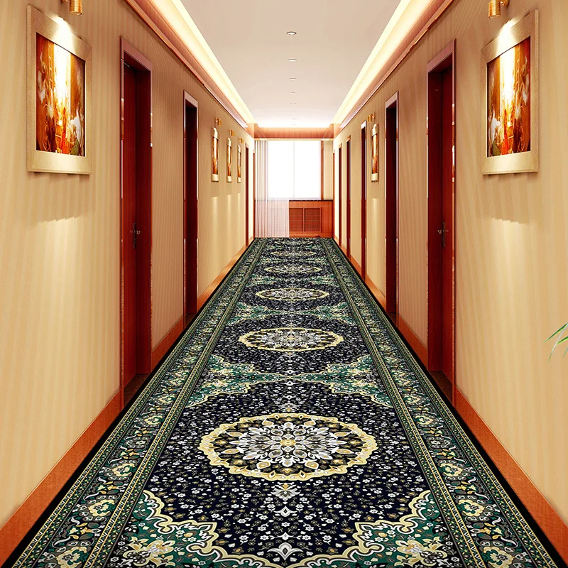Дълъг Коридор Килим Европейската Стълбище Коридор Килим Сватбен Хотелски Килим килимът Може да се Коригира Размера на Нескользящие Постелки За пода 3