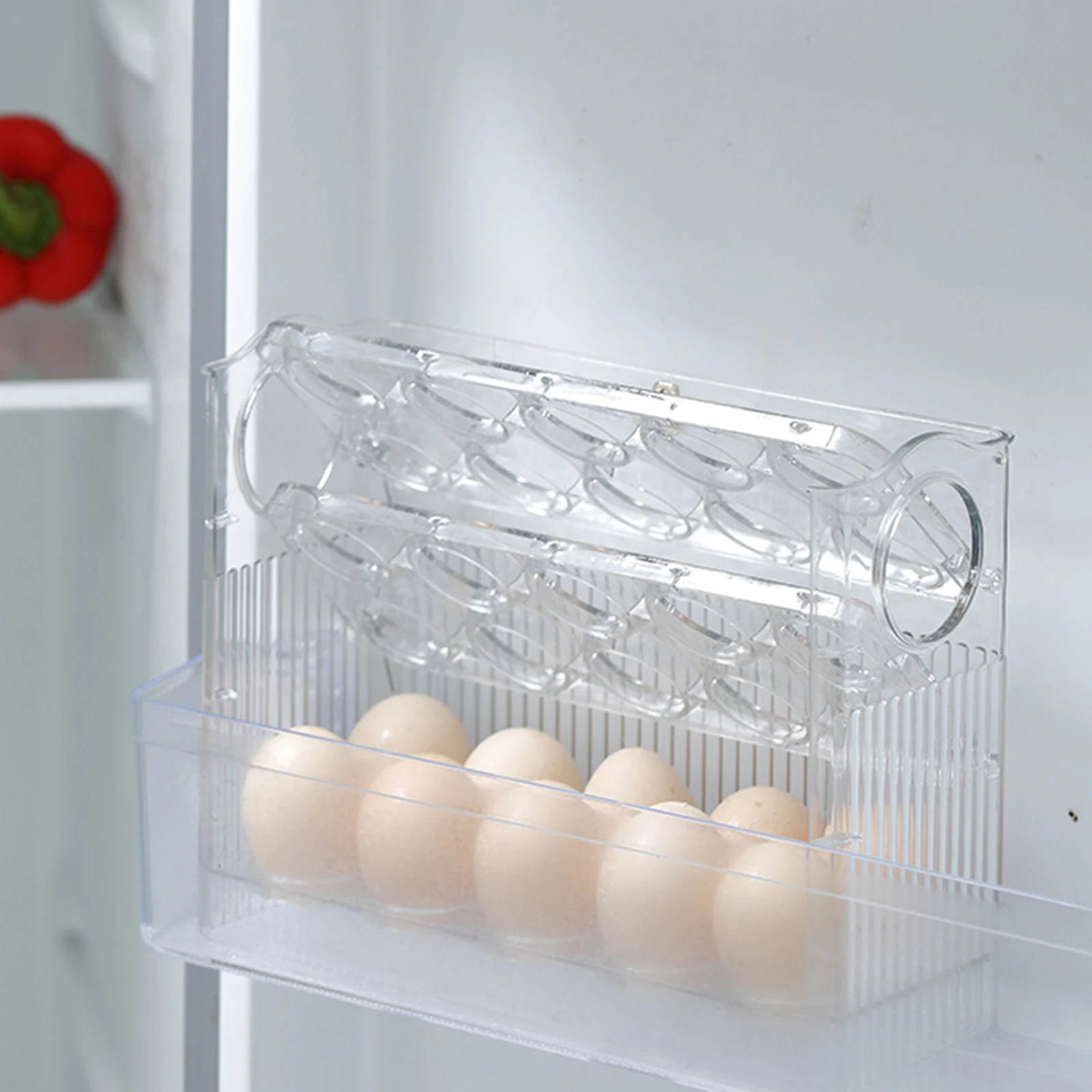 Държач За Съхранение На Яйца Хладилник Срок На Годност За Яйцата, Кутия За Съхранение На Пресни Кухненски Яйца Багажник За Изложбата На Стоки Контейнер За Яйца Органайзер За Хладилник