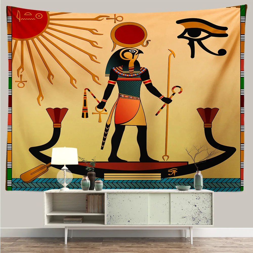 Египетският Гоблен Естетичен Интериор На Стаята Характер На Древната Митология Пирамида Природа Гоблен Стенен Спалня Декорация На Дома 2