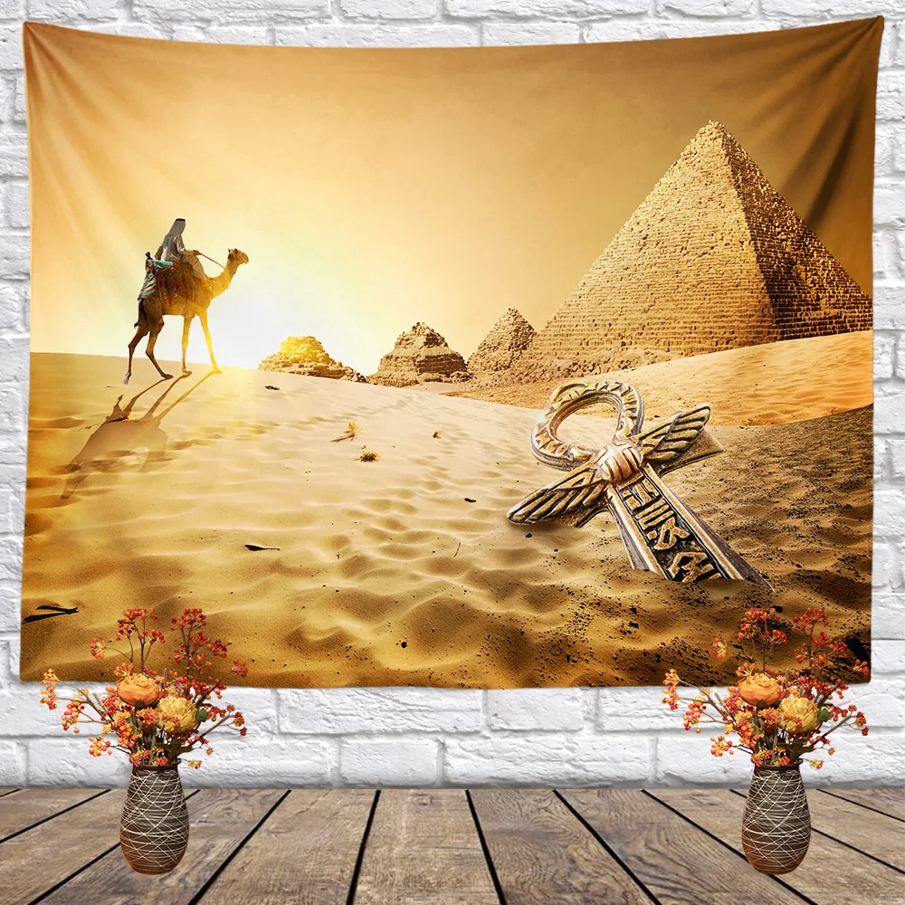 Египетският Гоблен Естетичен Интериор На Стаята Характер На Древната Митология Пирамида Природа Гоблен Стенен Спалня Декорация На Дома 3