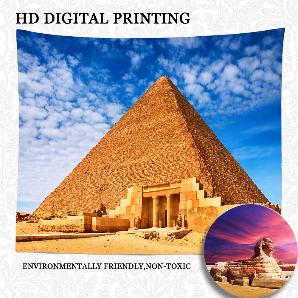 Египетският Гоблен Естетичен Интериор На Стаята Характер На Древната Митология Пирамида Природа Гоблен Стенен Спалня Декорация На Дома 4