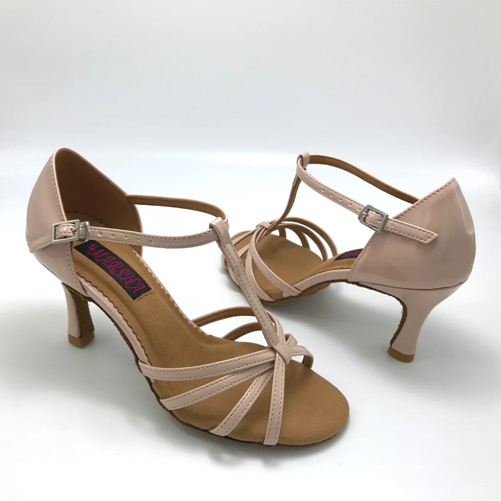 Елегантни Обувки За латино Танци На ток 7,5 см, женски обувки За салса, практични обувки, удобни обувки за латино танци MS6256LPP за ниска пета 1